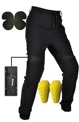 WESBR Sommer-Motocross-Motorradhose Motocross-Radjeans Mit CE-Protektoren Atmungsaktives Eisseidengewebe/mit Reflektierendem Band Slim-Fit-Biker-Leggings for Damen (Color : Black, Size : 4XL)