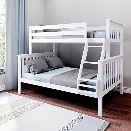 Max and Lily Bunk Bed, Single over Double Wood Bed Frame For Kids, White