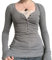 Women Y2k Fairy Grunge Crop Top 2000S Aesthetic Lace Patchwork Long Sleeve Tee Top Vintage Blouse Shirt Streetwear (P-Grey#2, S)