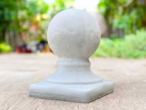 OLOMA Stein weiße Kugel Figur Betonkugel Skulptur Outdoor moderne Statue Zement Garten und Wohnkultur Kugel schönes Geschenk Hinterhof Ornament Zement Garten Eichel Haustür Dekoration