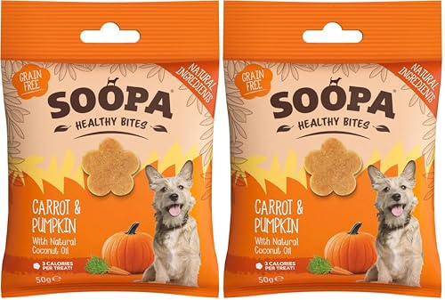 Soopa Pumpkin and Carrot Healthy Bites Dog Treat, 50 g (Pack of 2)