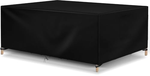 Flyace Gartenmöbel Abdeckung Wasserdicht Winterfest Multi Größe Schutzhülle Gartenmöbel 600D Rechteckig Gartentisch Abdeckplane Gartenmöbel Winddicht Anti-UV Abdeckhauben für Möbelsets 120x60x80cm