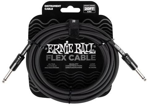 Ernie Ball Flex Instrument Cable Straight/Straight 20ft - Black