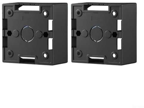 Surface Mount Back Box, 40mm Ethernet Back Box for Wall Plate Faceplate Ethernet Cable Network Sockets(Black-2PCS)