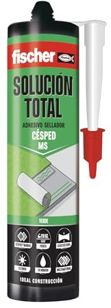 fischer - Solution totale gazon artificiel terrasse - Colle forte pour gazon artificiel bon marché ou cher - Colle et sceller votre gazon artificiel pour extérieur (290 ml) vert