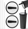 2 Coperchio di Ricambio, 40 Oz Tumbler Flip Straw Lid Replacement Fit, con Flip Straw, Riutilizzabili a Prova di Perdite, Coperchio di Ricambio (black)