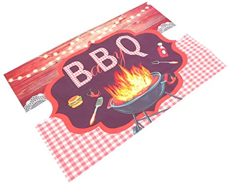GREENADSCAPE Panno Di Fondo Per Barbecue Sfondo Di Compleanno Barbecue Arredamento Oggetti Di Scena Per Barbecue Panno Decorativo a Tema Ornamento Della Griglia Sfondo Barbecue Vinile