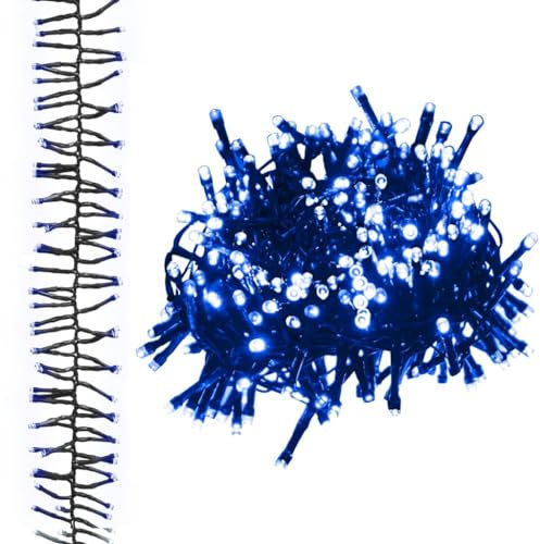 Willood LED-Lichterkette mit 400 LEDs Blau 7,4 m PVC Weihnachtsbeleuchtung DIY Dekoration Weihnachtsdeko Außen Innen Garten Party Hochzeit