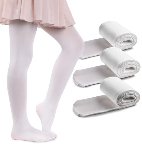 MANA MANA 2er- und 3er-Pack einfarbige Strumpfhosen für Mädchen – süße blickdichte Kinderstrumpfhosen für Schule, Tanzen, Ballett – weich und stylisch, 40 DEN, Made in Italy, 2 und 3 Paar