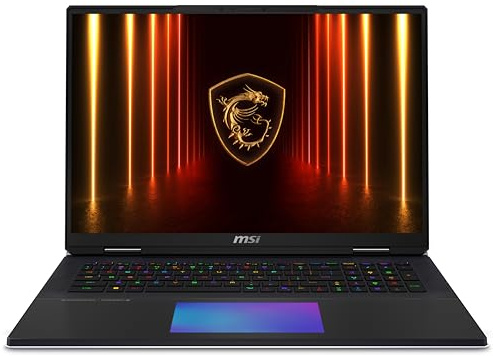 msi Titan 18 HX AI 18 120Hz MiniLED UHD+ Gaming Laptop: Intel Ultra 9-285HX, NVIDIA Geforce RTX 5090, 96GB DDR5, 6TB NVMe SSD, Thunderbolt 5, Wi-Fi 7, Win 11 Pro: Black A2XWJG-016US