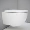 UDiseño Wand WC Spülrandlos Toilette, 360° Superspin Spülung Hänge WC, Erhöht komplettset, D-Form, Geräuscharme Tornado-Toilettenspülung, UF Deckel sitz mit Absenkautomatik, 52,5cm lang, weiß
