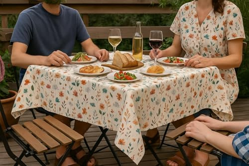 texpot Wachstuchtischdecke 140 x 200 cm abwaschbar Bunte Blumen Tischdecke Gartendecke