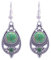 ZARZAMORA Pendientes Mujer Piedra Natural Colgantes Estilo Bohemio Vintage -Pendientes Plata Tibetana Acabado Envejecido Gancho Platino- Amuleto protector Gema Natural (Jaspe Verde)