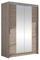 Mirjan24 Kleiderschrank Miami II mit RGB LED Beleuchtung, Modernes Schiebetürenschrank mit Kleiderstange und Einlegeböden für Kleidung, Garderobenschrank (Trüffel)