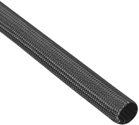 sourcing map Insulation Cable Protector, 9.8Ft-8mm High Temp Fiberglass Sleeve Black