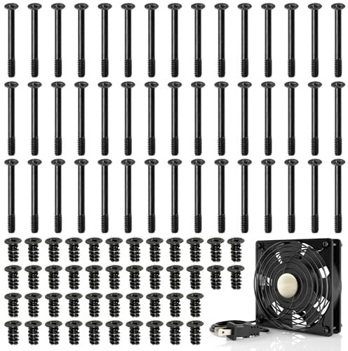 80 Pcs Kit De Tornillo Ventilador Pc, Autorroscantes 30 Mm Tornillos De Ventilador De Ordenador, Refrigeración Tornillos para Ventilador De Carcasa, Largos Cortos Tornillos De Montaje para Ventilador