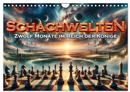 Schachwelten: Zwölf Monate im Reich der Könige (Wandkalender 2026 DIN A4 quer), CALVENDO Monatskalender: Jahresreise durch KI-Schachwelten. (CALVENDO Wissen)
