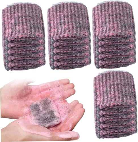 Tampon Jex avec Savon,Tampon De Savons en Laine d'acier De Nettoyage Efficaces,Tampons avec Savon en Laine d'acier,Tampons en Laine d'acier Nettoyage,Tam_pon À Récurer en Métal Anti-Rayures (20pcs)