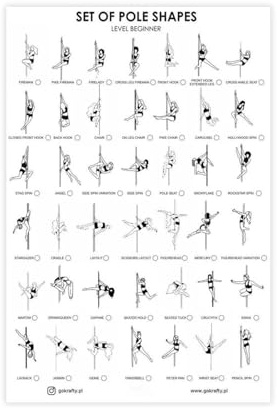 BNCEDJK Poster auf Leinwand, Motiv: Pole Dance Basic Moves (Anfängerstufe), Wandkunstdruck, Bild, Gemälde, 30 x 45 cm
