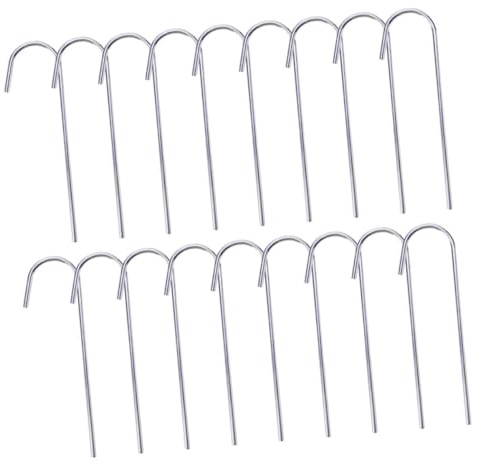 PENIKOKO 24Pcs Curved Tent Pegs Camping Stakes with Sharp Thickened Ends for Sand and Snow Portable Outdoor Ground Nails for Tents Tarps Gazebos Corrosion Resistant Fixing Accessories