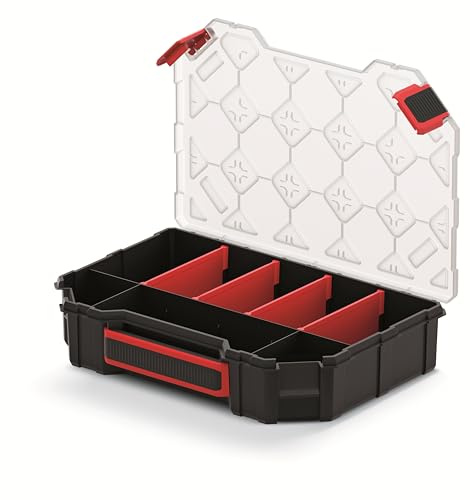Mivos Assortment Box 12 Inch for Accessories and Small Parts - Assortment Box 284 x 195 x 60 mm - Screw Box with 8 Compartments for Storage - Sorting Box - Made in EU