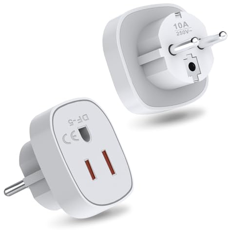 Amerikanischer USA-Europäischer Steckdosenadapter – Typ E/F Schuko-Adapter – Für Deutschland, Frankreich und mehr – CE-Zertifiziert – Für Mobilgeräte, Laptops und Kameraaufladegeräte