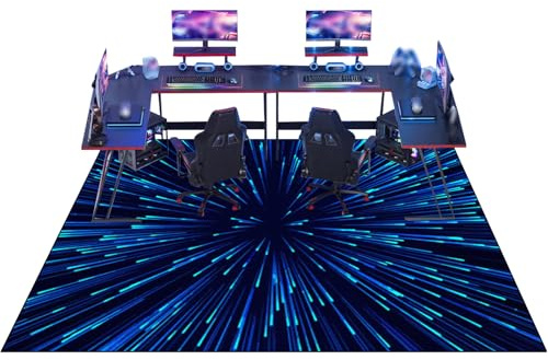 Qemgrste 80 x 160 cm Gaming Bodenschutzmatte für Hartböden & Teppich, rutschfest Gaming Stuhl Unterlage, Bodenschutzmatte Gaming Bürostuhl Stuhlmatten für Laminat, Hartböden