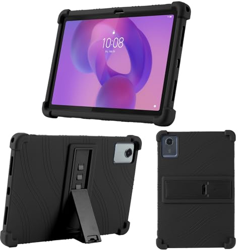 KUSINHOKA Hülle für Lenovo Idea Tab Tablet/Tab K11 Gen 2, Weiche Silikon Tablet Schutzhülle mit Verstellbarer Ständer, Stoßfest Kratzfest Schutzhülle Cover Case für Lenovo Idea Tab Tablet, Schwarz