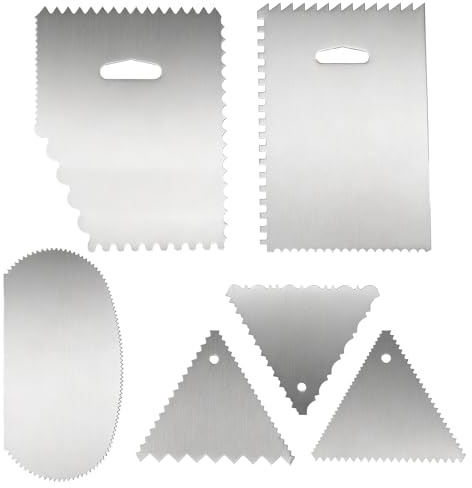 6 PCS Metal Cake Scraper, Stainless Steel Metal Scraper for Cakes, Icing Cake Scraper Buttercream Smoother for Mousse Butter Cream Cakes Decoration