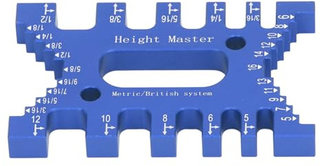 Schwalbenschwanz-Zapfenlehre, graviertes Holzbearbeitungswerkzeug aus Aluminiumlegierung für präzise Messungen mit Oberfräse und Säge (Blau)