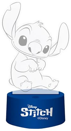 WONDEE Disney Lámpara Stitch 3D Mágica con Control Remoto y 16 Colores - Luz Nocturna Infantil Quitamiedos y Decoración Habitación de Stich, Cosas/Regalos Niños Disney Lilo y Stitch Niña Originales