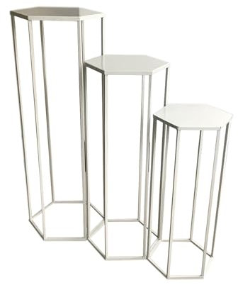 HOME DECO FACTORY Gigogne X3 Metal Blanc Mobilier Table Bureau Console Sellette Meuble Entree, 60x30x26 cm HD6220