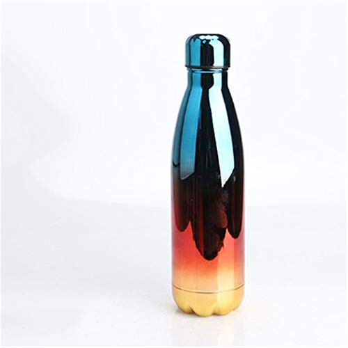 Gradient Coke Bottle Mug Personality Student Cup Sports Outdoor Blue red 500ml