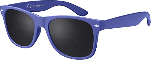 Sonnenbrille Herren Damen La Optica UV 400 CAT 3 CE Retro Bunt - Einzelpack Blau Hellblau (Gläser: Grau)