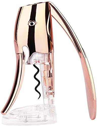 YSYPET Accessoires de Tire-Bouchon à vin personnalisés Forme d'éléphant Ouvre-Bouteille Meilleurs Cadeaux pour Sommeliers Serveurs et barmen (Or Rose)