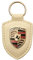 Porsche Wappen Schlüssel Anhänger LEDER WEIß, Boxster Cayenne Panamera 911