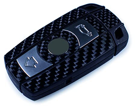 Blackshell® Schlüsselfolie 2X in 4D Carbon schwarz für Ihren 3-Tasten Schlüssel inkl. Ersatzset – Schutzhülle, Schlüsselhülle