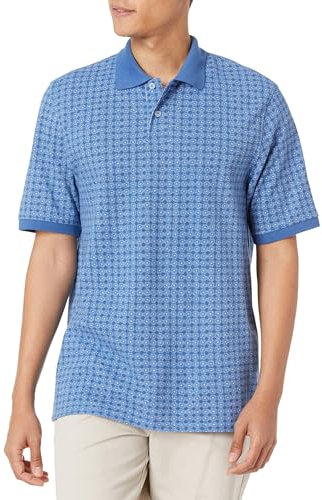 Amazon Essentials Men's Regular-Fit Cotton Pique Polo Shirt (Available in Big and Tall), Blue, XS