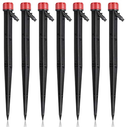 Kalolary Emisor de gotero de Riego, 20 Piezas Micro pulverizador, Ajustable, 360 Grados 8 Agujeros patrón de círculo Completo, riego, gotero, Sistema de Goteo, Sistema de Goteo, césped