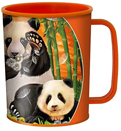 3D LiveLife Gobelet - Club des Pandas de Deluxebase. Gobelet Art Lenticulaire Panda 3D. Gobelets en plastique de 300 ml pour enfants illustrations originales licence artiste renommé Michael Searle