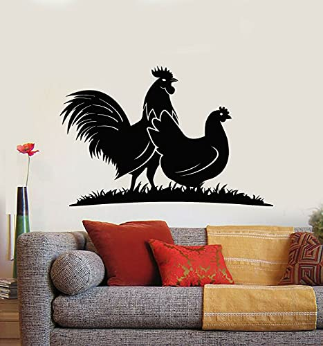 NSRJDSYT Bauernhof Tiere Vinyl Wandtattoo Wohnkultur Dorf Hahn Huhn Wandaufkleber Kinder Spielzimmer Wandbilder 81x54cm