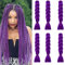 24” Trecce Capelli Finti Extension Viola scuro Treccine Afro Sintetici Fibre Jumbo Braiding, Confezione da 6