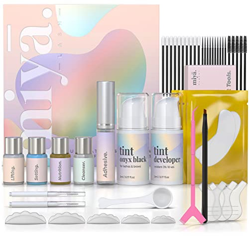 MIYA LASH Wimpern-Lift- und Tönungs-Set, Augenbrauenlaminierung und Tönungs-Set, Salonergebnis hält 6 Wochen, alle Werkzeuge enthalten