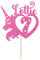 Personalised Unicorn Heart Glitter Cake Topper- Light Pink Any Custom Age & Name Glitter Cake Decoration and Sprinkles - Happy Birthday Decorations - Personalised Toppers for Cakes by Cakeshop