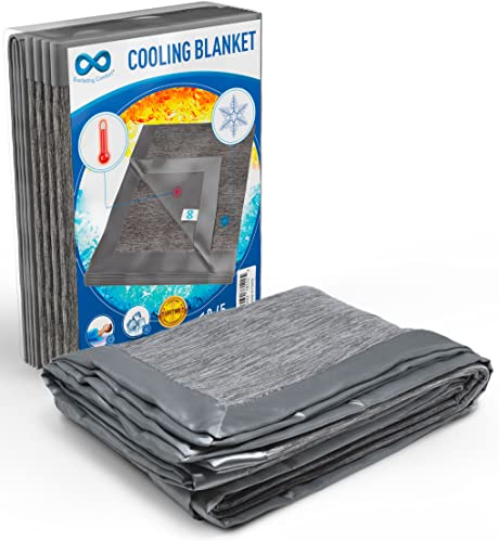 Everlasting Comfort Cooling Blanket - Dual-Sided Lightweight Summer Throw with Refreshing Fabric for Breathable Sleep - Soft and Comfortable Fibers (60x80)