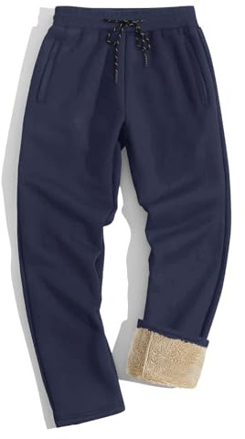 TACVASEN Men's Sherpa Lined Sweatpants Winter Warm Fleece Jogging Trousers | Thermal Walking Pants Stretch Tracksuit Bottoms with Pockets