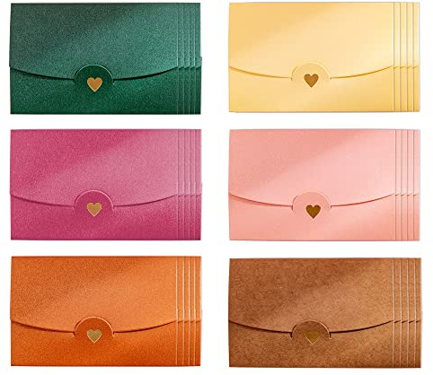 Sctmda Geschenkumschläge 30 Stück Herzförmig Mini Briefumschläge Kleine Geschenkkarte Umschlag Perlmutt Papier Bunt