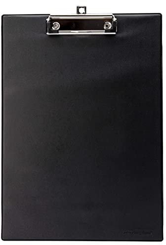 OFFICEPOINT Klemmbrett Set A4 hoch | 10 Stück | Schreibbrett Schreibplatte mit Folienüberzug | Clipboard mit Aufhängöse (schwarz, 10)