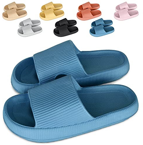 Cozislides Original Cosify Wolken Slipper Cloudyzz Schlappen Super Weiche Airfloppy Hausschuhe Rutschfeste Pantoletten Unisex Badelatschen Offener Zehentranner Sommer Flip Flops blue 40/41