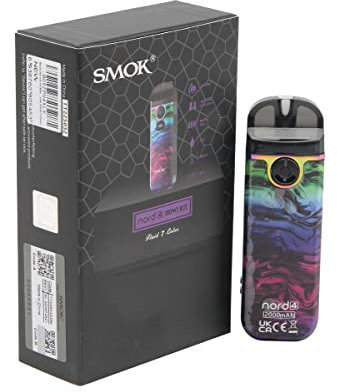 Smok Nord 4 Kit 80W Vape-Gerät Eingebauter 2000-mAh-Akku 4,5 ml U/min 2 Kartusche 0,16 Ohm U/min 2 Maschenspule Keine Nikotinflüssigkeit 7-Farben